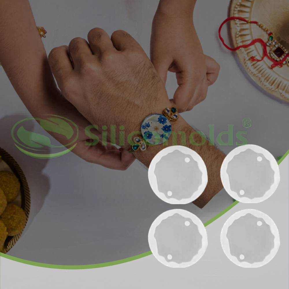 Silicomolds - 1" Agate Rakhi Molds - Set Of 4 - URP292C